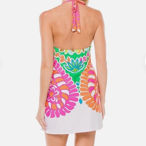 Trina Turk Tamarindo Beach Dress Cover Up Halter Top Med - Picture 3 of 10